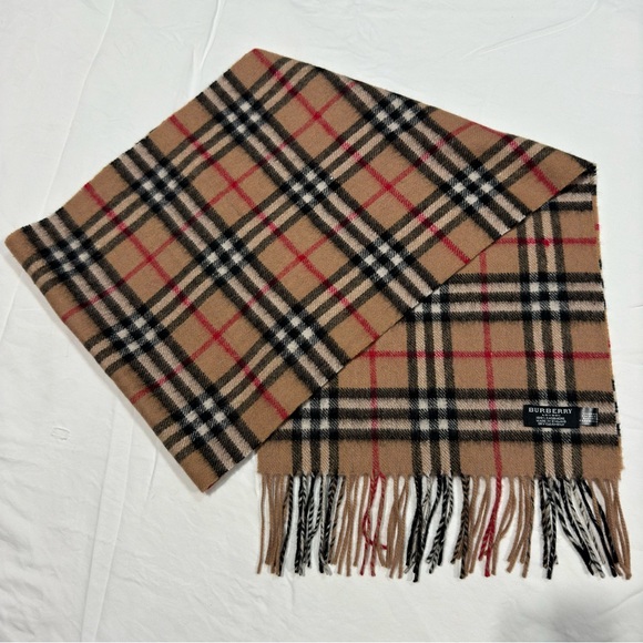 Burberry 100% Cashmere Nova Check Scarf L60” x W12” Made In England - Picture 6 of 6